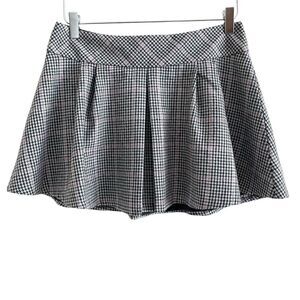 Vintage ExpressY2k Plaid Pleated Mini Skirt 4 Black Pink Wool Preppy Academia